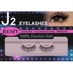 J2 Eyelashes 100% Remy Human Hair  #747m Black