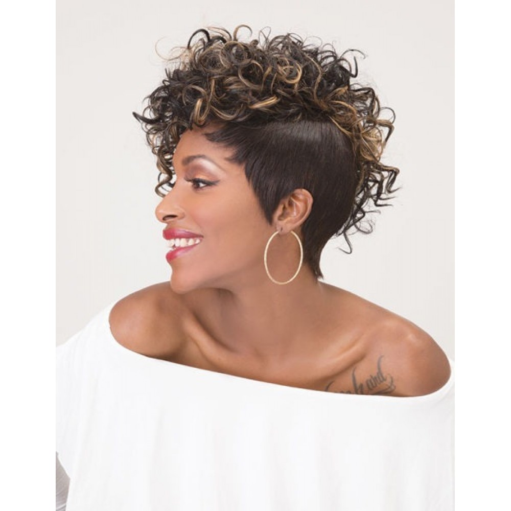 Janet Collection Pixie Cut 38 Pcs + 8  Oprah Curl 100% Human Hair Weave