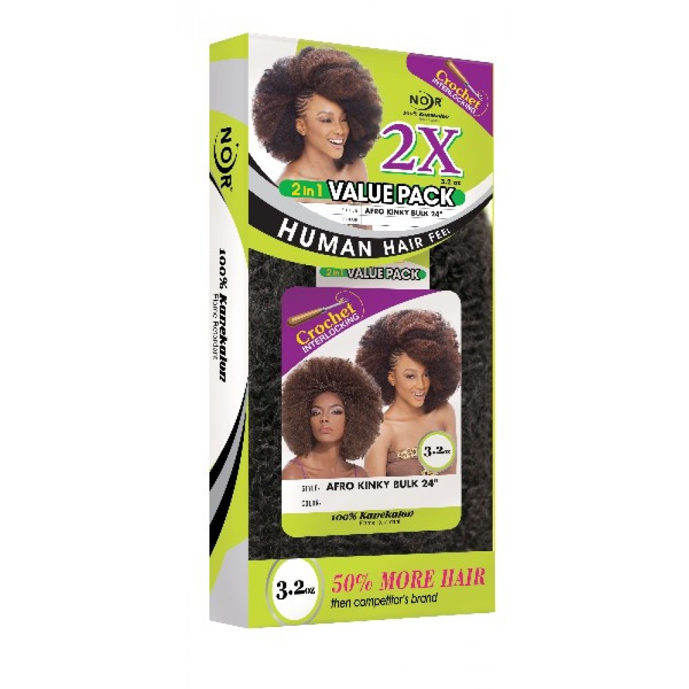 Janet Collection Noir Synthetic Hair Crochet Braid Afro Bulk Braid 24