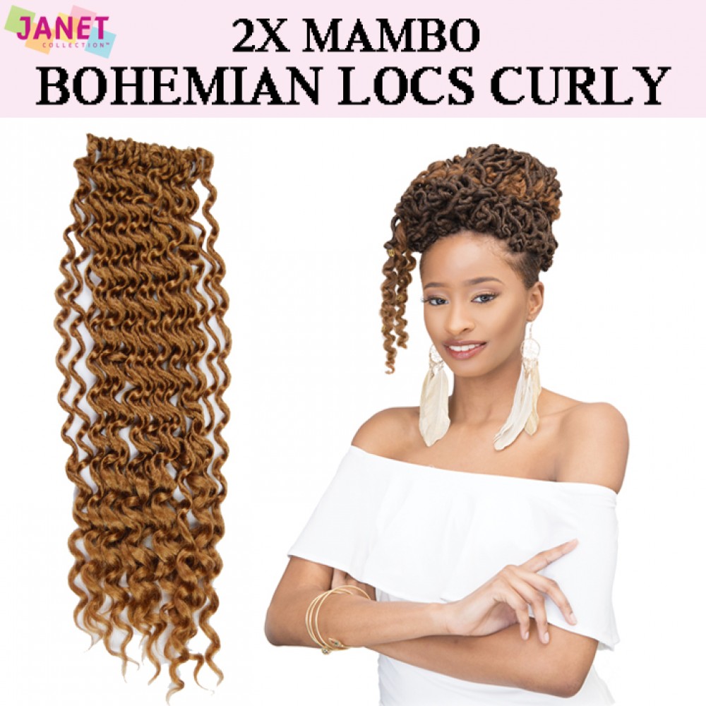 Janet Collection Synthetic Hair Crochet Braid Loop 2x Mambo Bohemian Locs Curly 18
