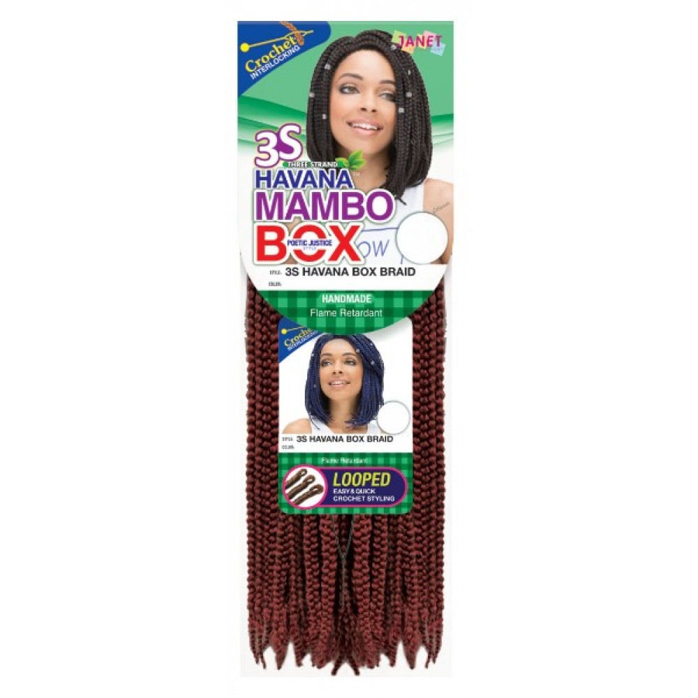 Janet Collection Mambo Synthetic Hair Crochet Braid Loop Havana Box Braid 10