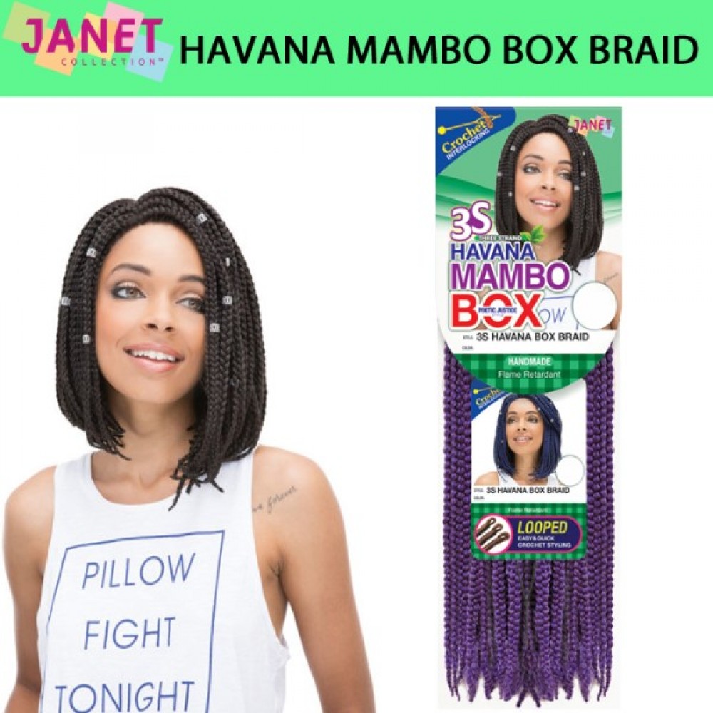 Janet Collection Mambo Synthetic Hair Crochet Braid Loop Havana Box Braid 10