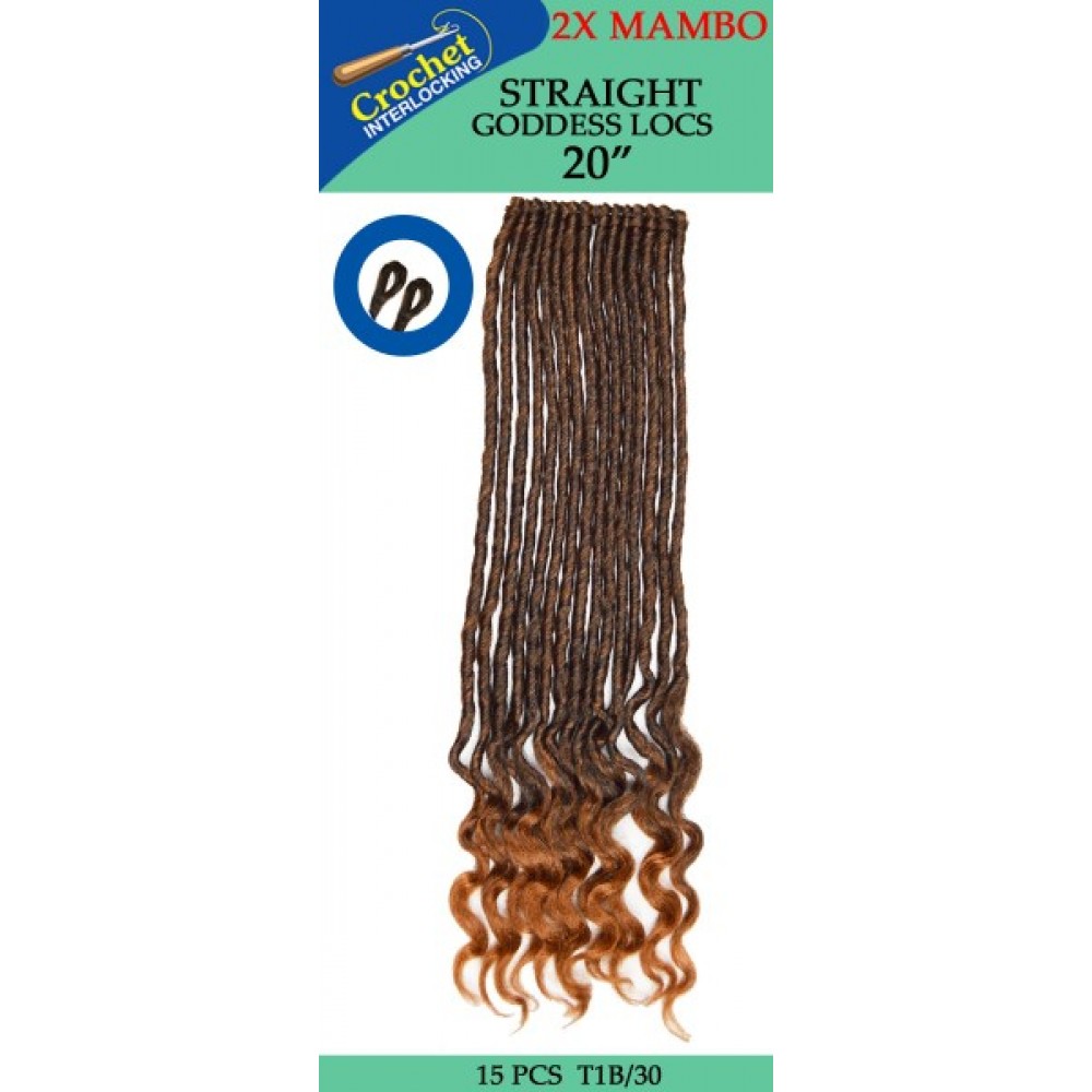 Janet Collection Synthetic Hair Crochet Braid Loop 2x Mambo Straight Goddess Locs 20