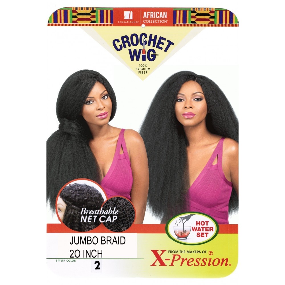 sensationnel african collection  crochet  synthetic wig jumbo braid 20