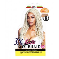 Mane Concept Afri Synthetic Hair Crochet Braid Loop 3x Box Braid Wavy End Kritz 14"