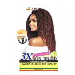 Mane Concept Afri Synthetic Hair Crochet Braid Loop 3x Jumbo Box Braid 14"