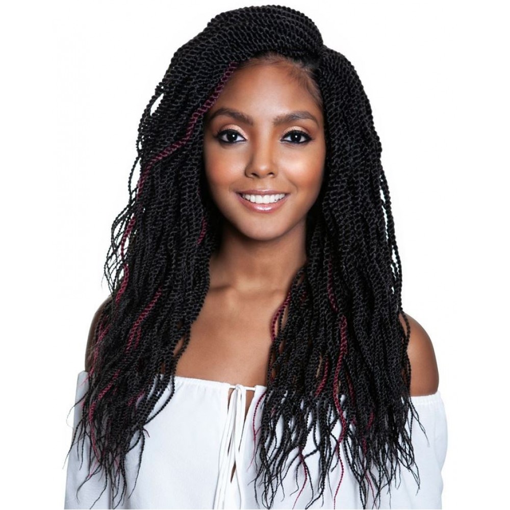 Mane Concept Afri Synthetic Hair Crochet Braid Loop 3x Pre Stretched Senegal Twist Wavy 18