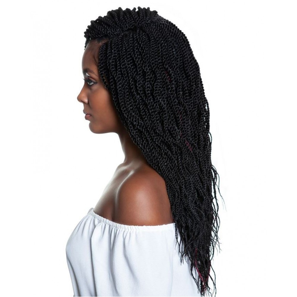 Mane Concept Afri Synthetic Hair Crochet Braid Loop 3x Pre Stretched Senegal Twist Wavy 18