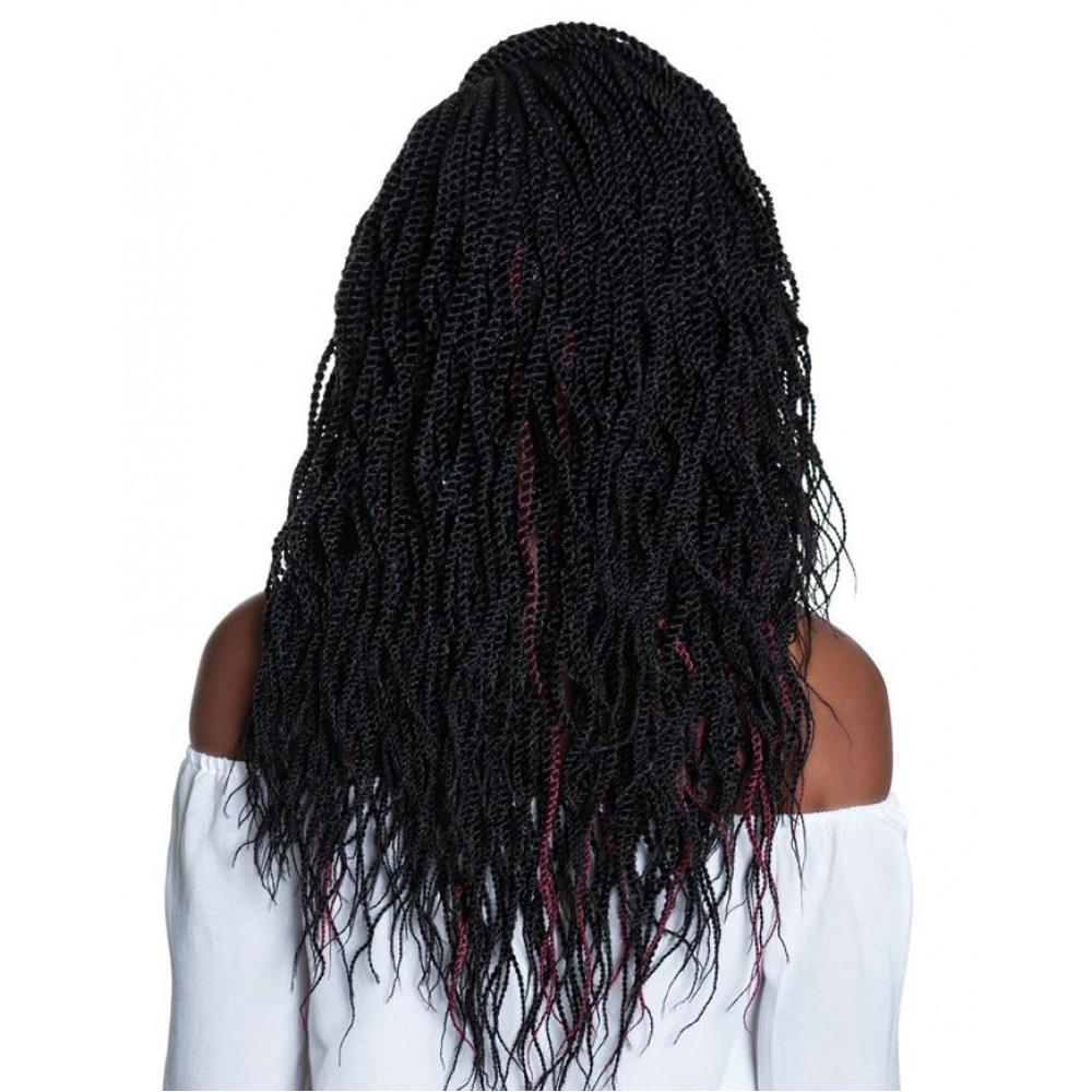 Mane Concept Afri Synthetic Hair Crochet Braid Loop 3x Pre Stretched Senegal Twist Wavy 18