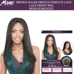 Mane Concept Brown Sugar French Stretch Lace Human Hair Stylemix Lace Front Wig Bs703 Starlight 