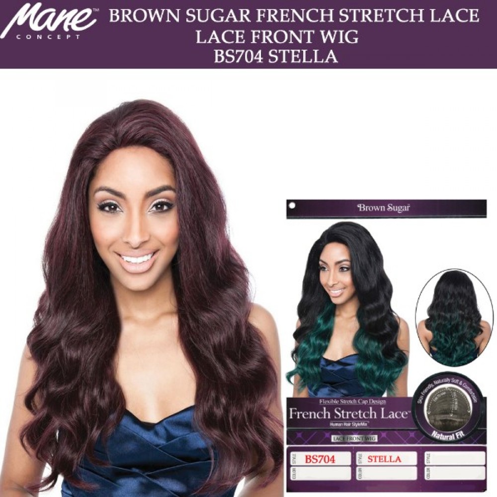 Mane Concept Brown Sugar French Stretch Lace Human Hair Stylemix Lace Front Wig Bs704 Stella