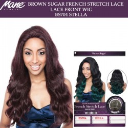 Mane Concept Brown Sugar French Stretch Lace Human Hair Stylemix Lace Front Wig Bs704 Stella 
