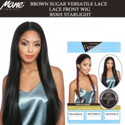 Mane Concept Brown Sugar Versatile Lace Human Hair Stylemix Lace Front Wig Bsx01 Straight 28"