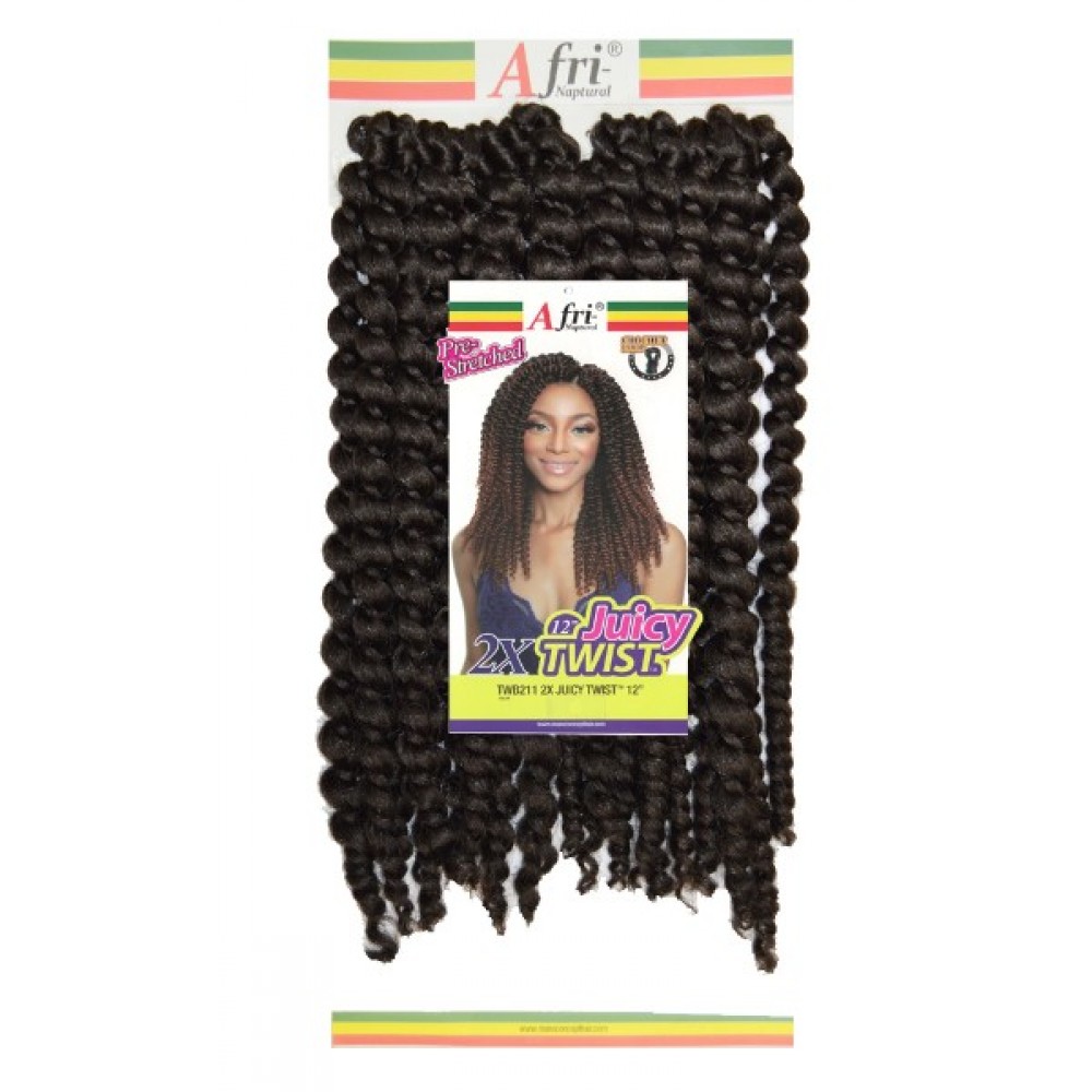 Mane Concept Afri Synthetic Hair Crochet Braid Loop 2x Pre Stretched Juicy Twist 12
