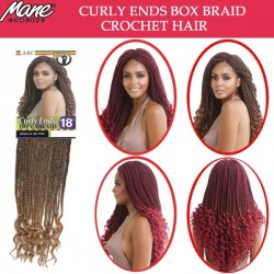 Mane Concept Afri Synthetic Hair Crochet Braid Loop Curly Ends Box Braid 18"