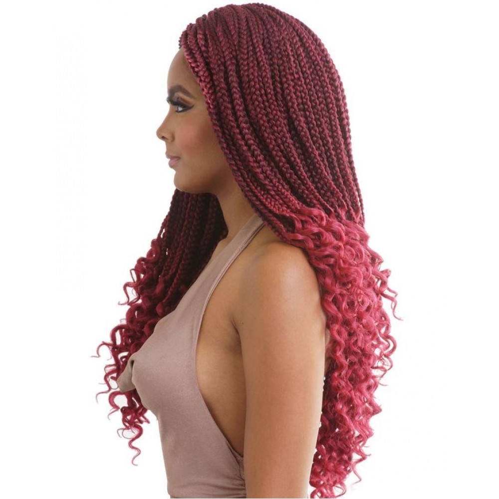 Mane Concept Afri Synthetic Hair Crochet Braid Loop 3x Box Braid Curly End 18