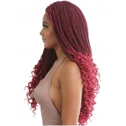 Mane Concept Afri Synthetic Hair Crochet Braid Loop 3x Box Braid Curly End 18" Mane Concept Afri Synthetic Hair Crochet Braid Loop 3x Box Braid Curly End 18"