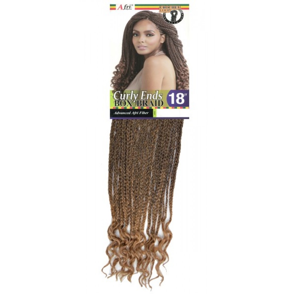 Mane Concept Afri Synthetic Hair Crochet Braid Loop Curly Ends Box Braid 18