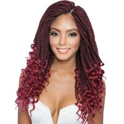 Mane Concept Afri Synthetic Hair Crochet Braid Loop 3x Box Braid Curly End 14"