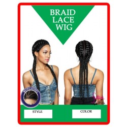 Ebo Premium Synthetic Ghana Braid Lace Front Wig 28"