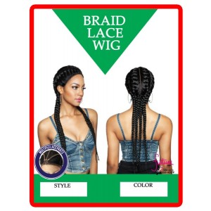Ebo Premium Synthetic Ghana Braid Lace Front Wig 28"