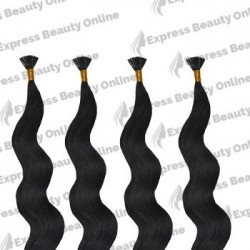 18" Fusion-i Tip -140pcs 100% Human Hair Extension  - Dark Brown (2) - Wavy