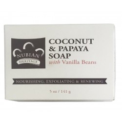 Nubian Heritage Coconut And Papaya Bar Soap 5 Oz Nubian Heritage Coconut And Papaya Bar Soap 5 Oz