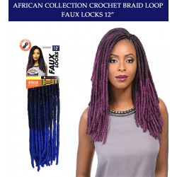 Sensationnel Synthetic Hair Crochet Braid Loop Faux Locks 12"