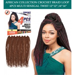 Sensationnel Synthetic Hair Crochet Braid Loop Multi Senegal Twist 12"-14"