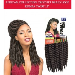 Sensationnel Synthetic Crochet Braid African Collcetion Rumba Twist Braid  Loop 12"