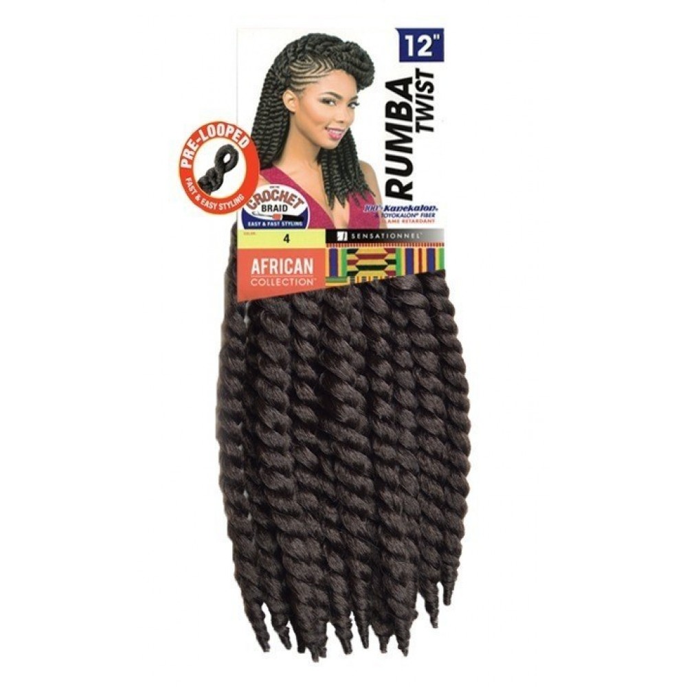 Sensationnel Synthetic Crochet Braid African Collcetion Rumba Twist Braid  Loop 12