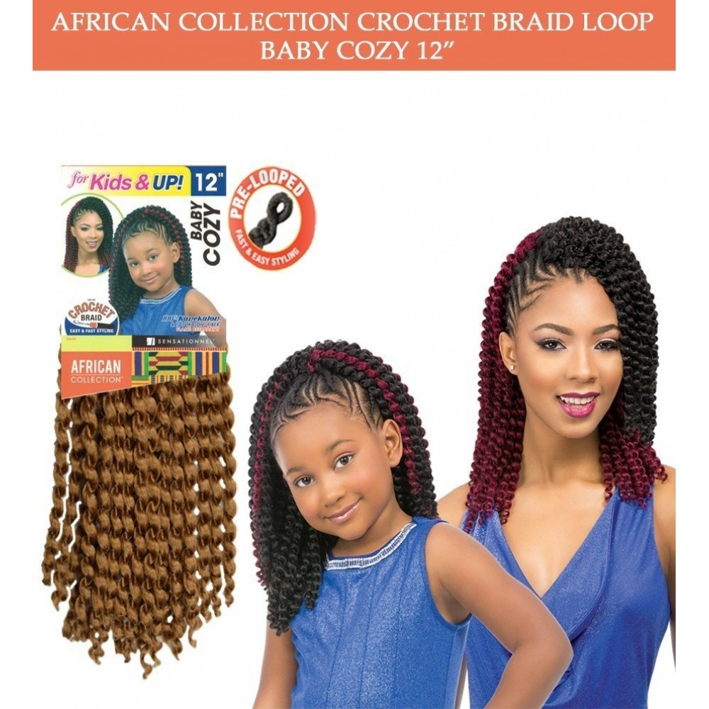 Sensationnel Synthetic Hair Crochet Braid Loop Kids Baby Cozy 12