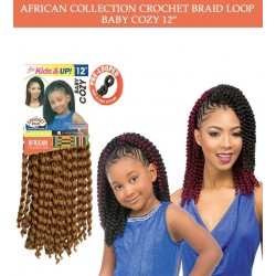 Sensationnel Synthetic Hair Crochet Braid Loop Kids Baby Cozy 12"