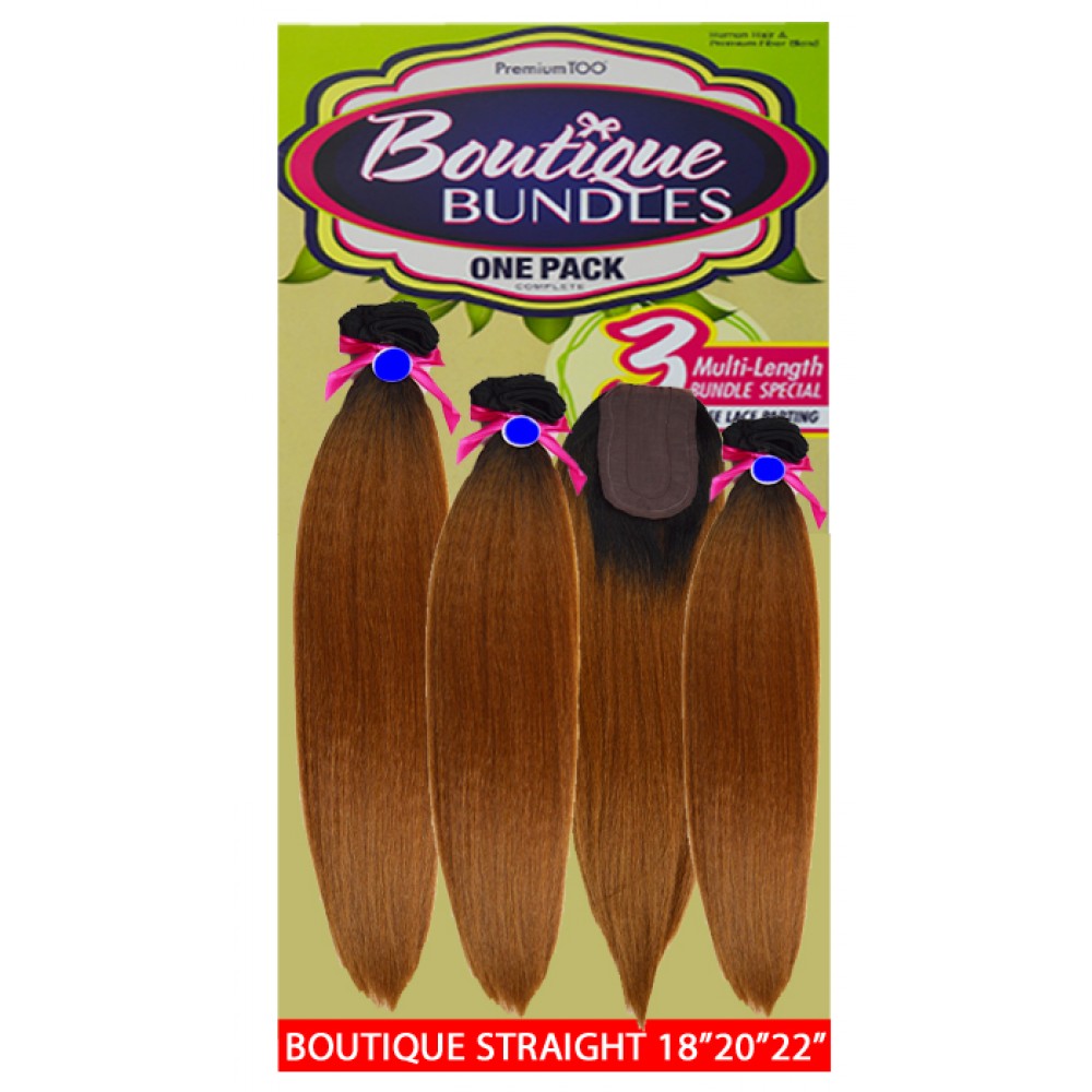 Sensationnel Boutique Bundle Multi Pack 100% Human Hair & Premium Blend Hair Weave Straight