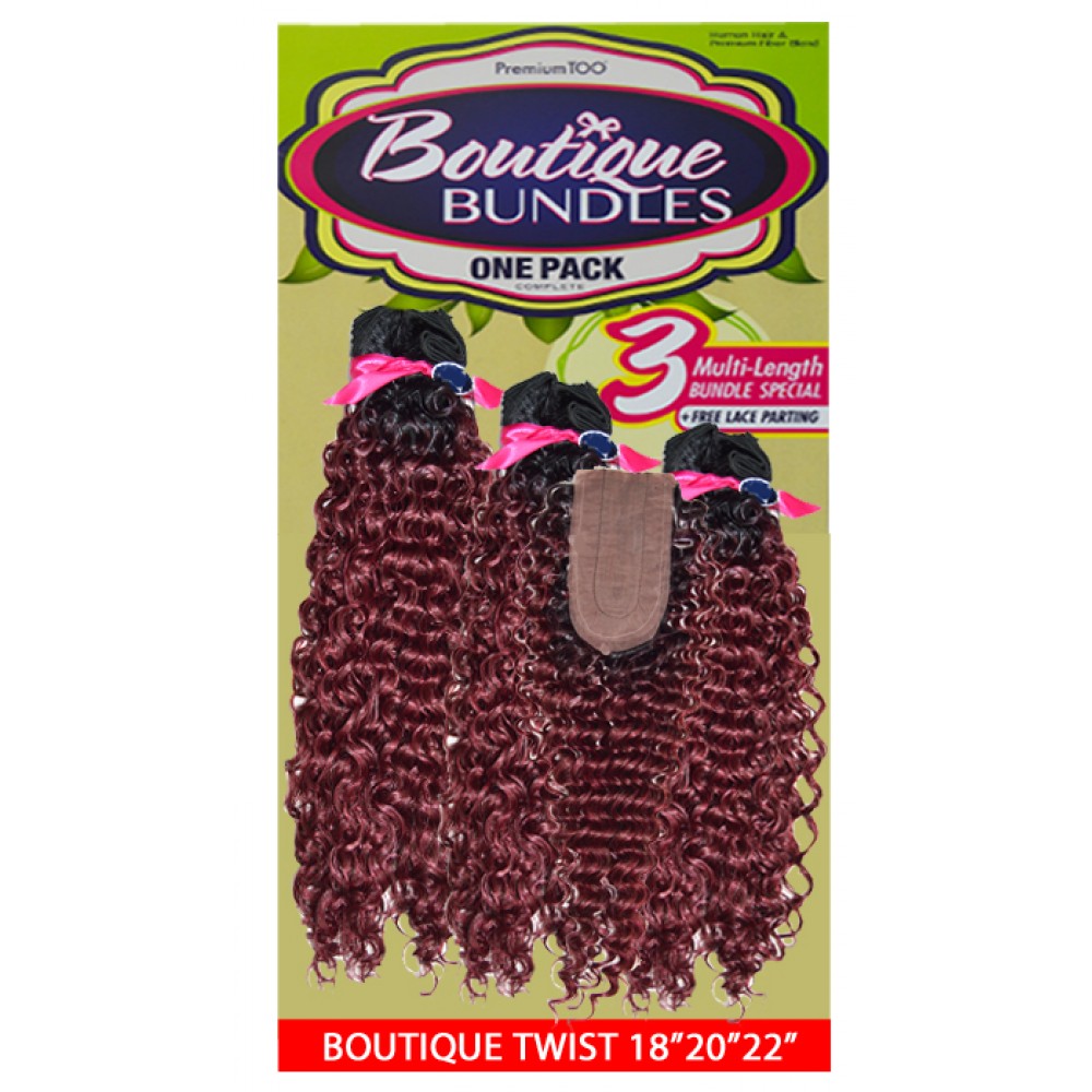 Sensationnel Boutique Bundle Multi Pack 100% Human Hair & Premium Blend Hair Weave Twist