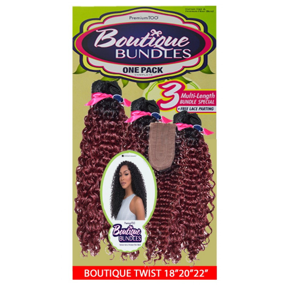Sensationnel Boutique Bundle Multi Pack 100% Human Hair & Premium Blend Hair Weave Twist