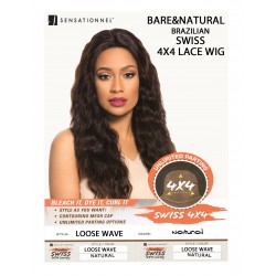 Sensationnel Brazilian Unprocessed Virgin 100% Remy Human 4x4 Lace Wig Loose Wave