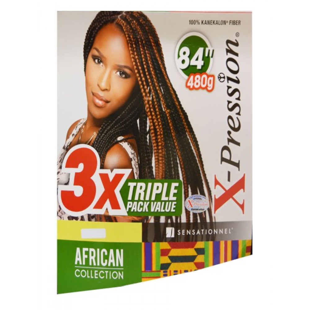 Sensationnel African Collection Synthetic 100% Kanekalon X-pression Braid 3x Triple Pack 84