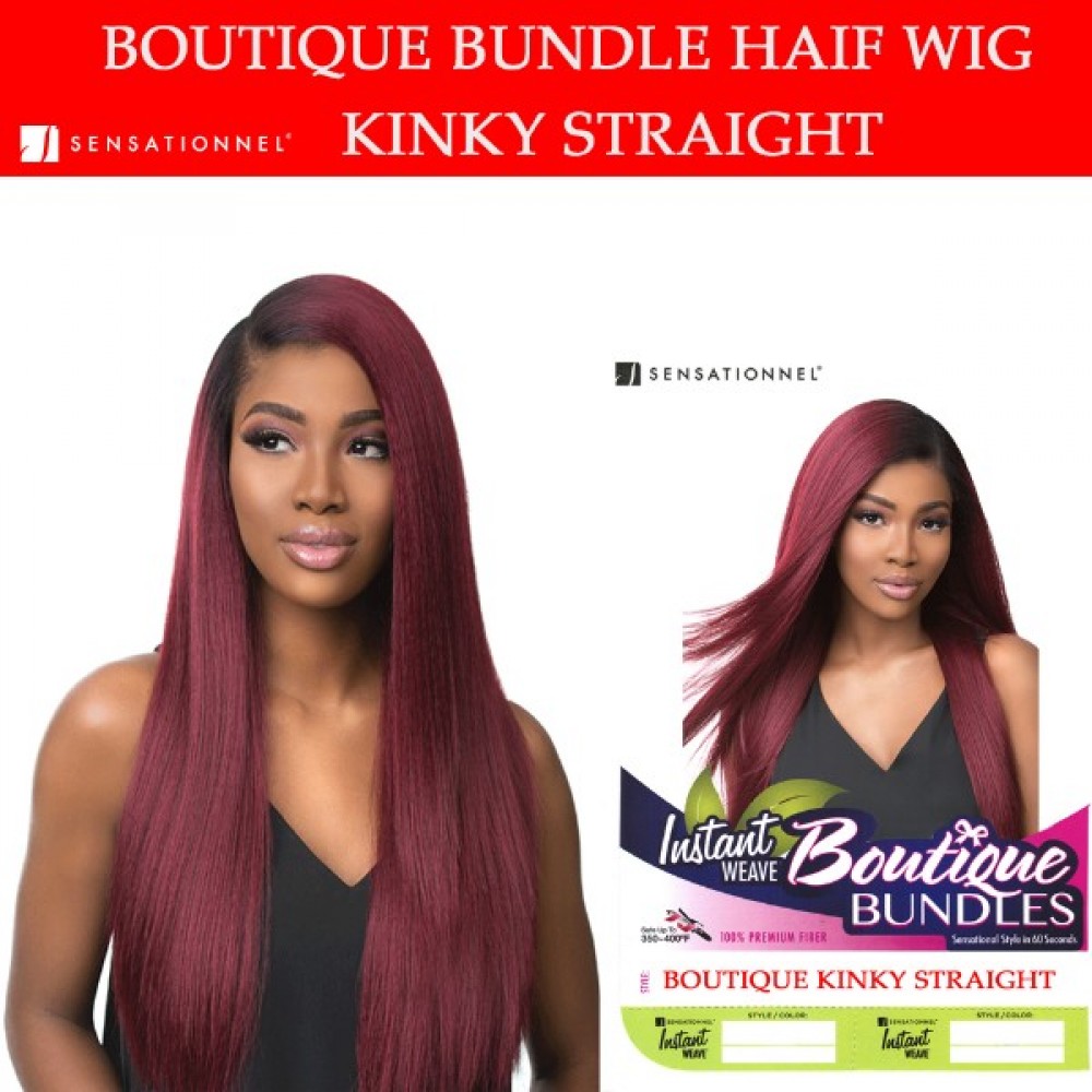 Sensationnel Synthetic Instant Weave Half Wig Boutique Kinky Straight