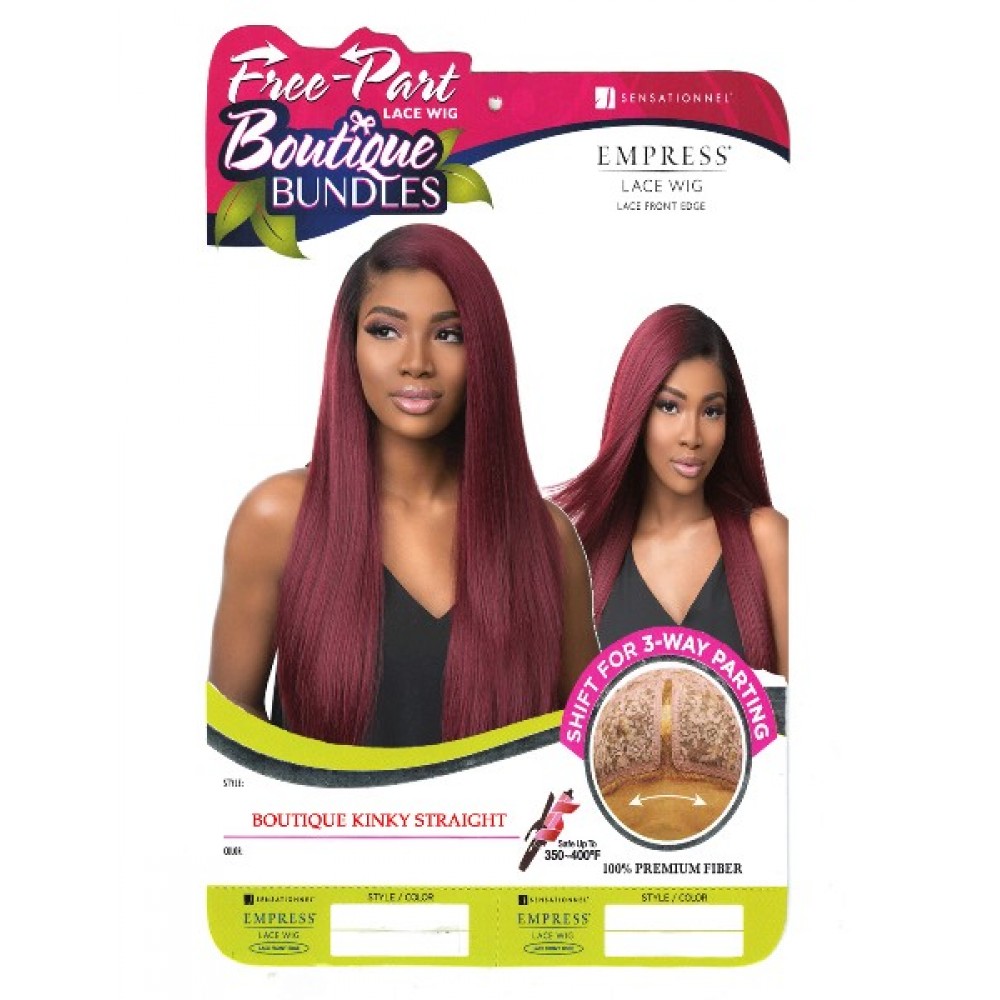Sensationnel Empress Synthetic Lace Front Wig Free Part Boutique Kinky Straight