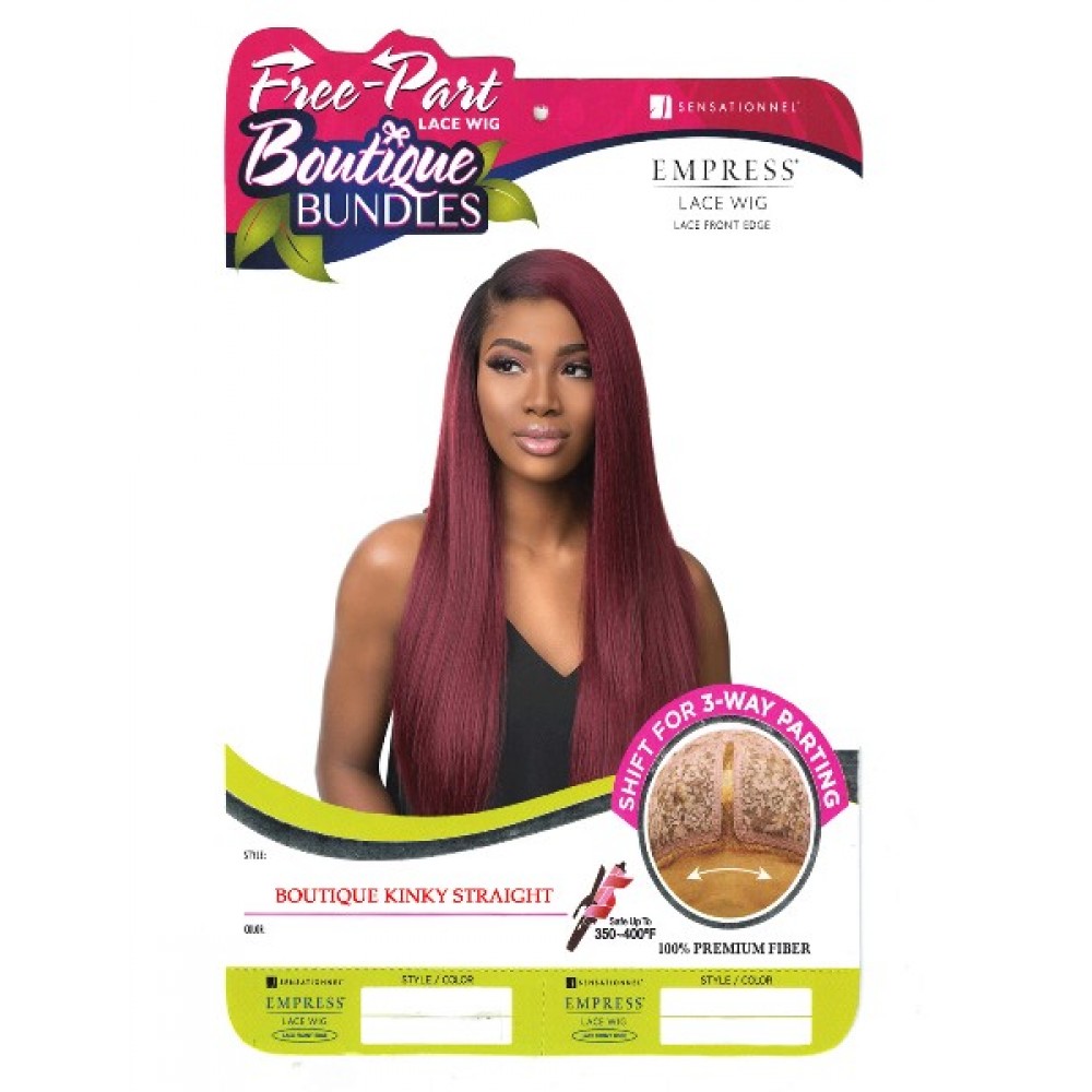 Sensationnel Empress Synthetic Lace Front Wig Free Part Boutique Kinky Straight