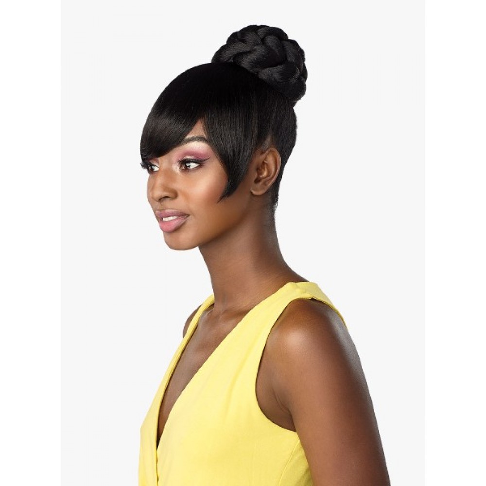 Ebo Synthetic Instant Bun With Bangs Gia