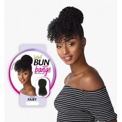 Ebo Synthetic Instant Bun With Bangs Fairy Jerry Curl 