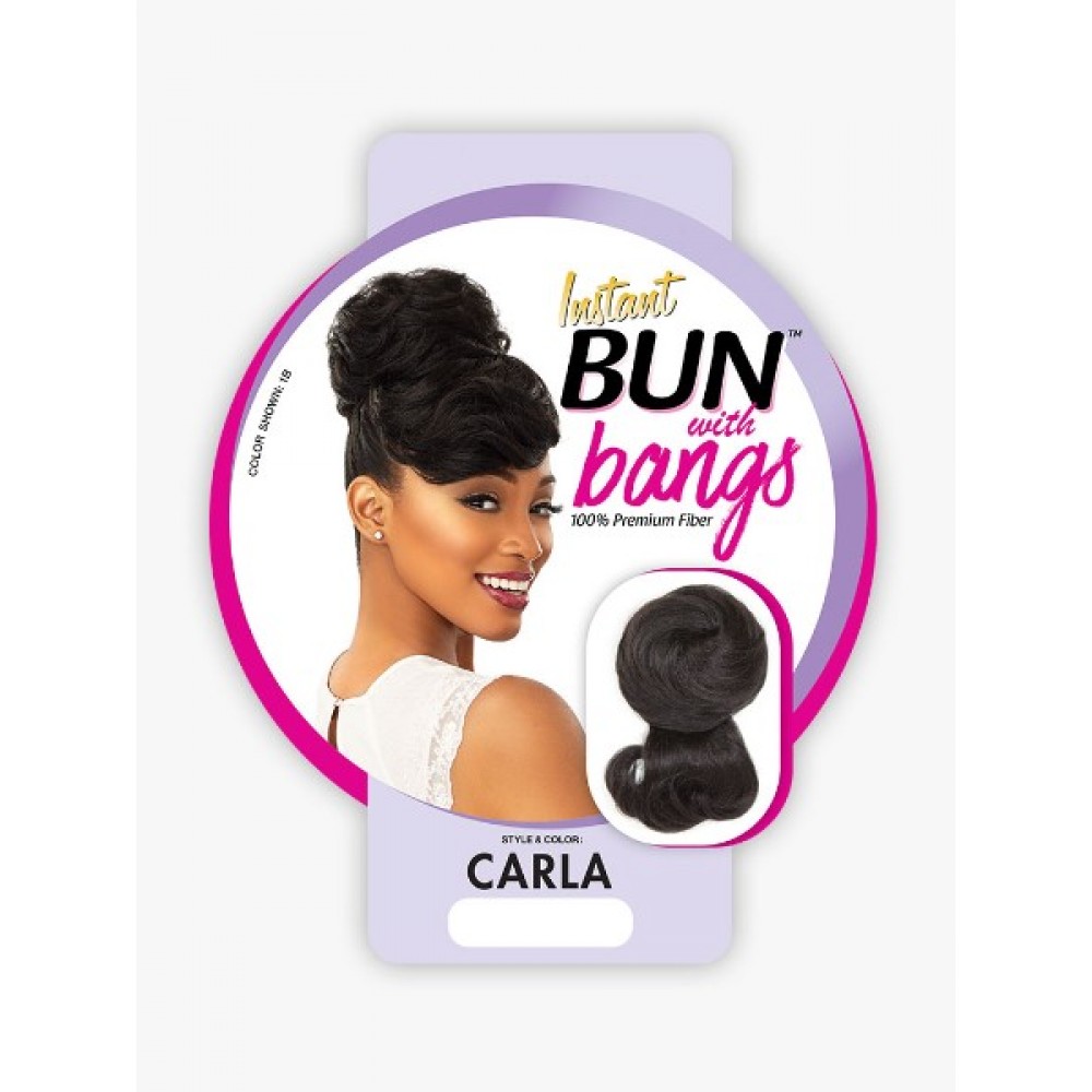 Ebo Synthetic Instant Bun With Bangs Carla