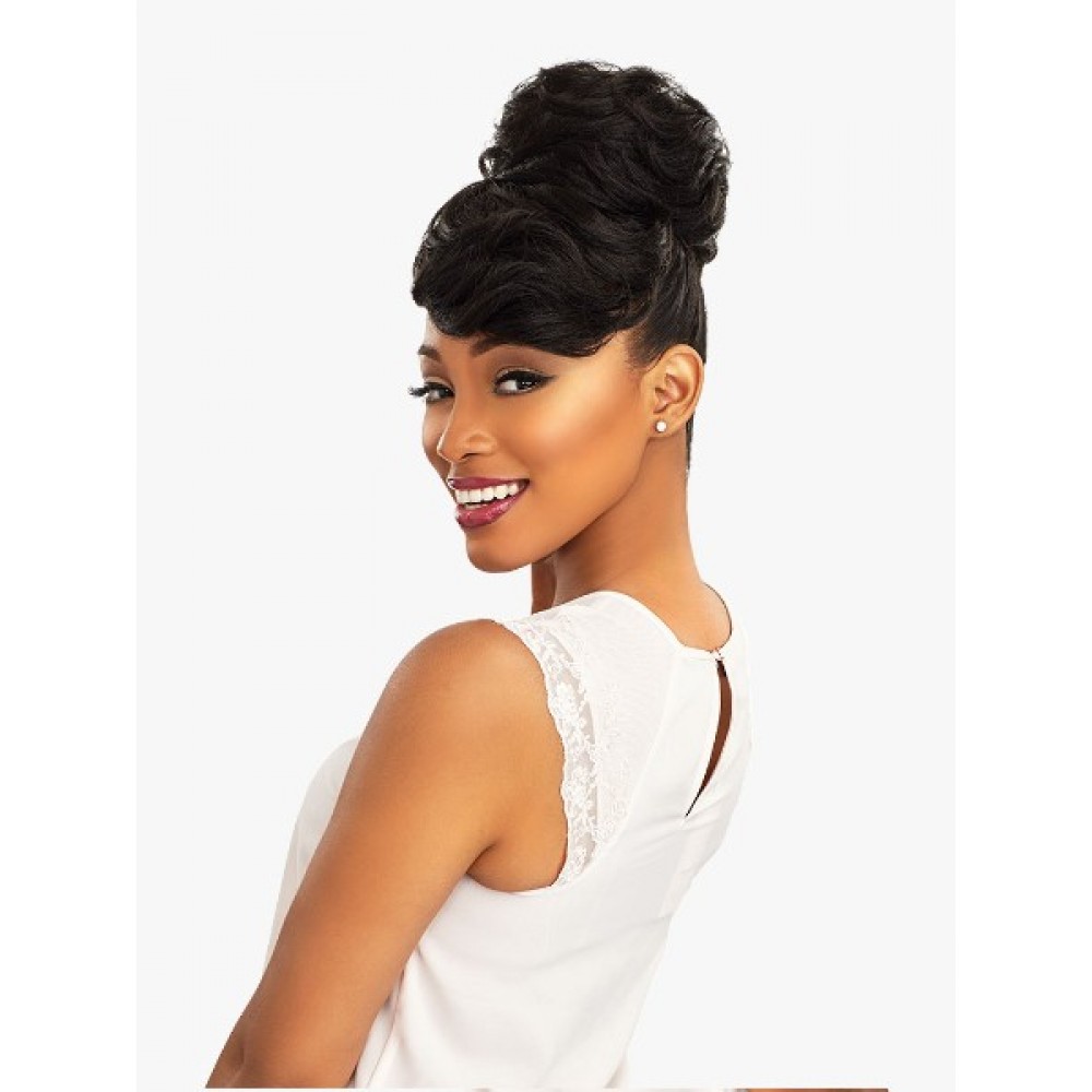 Ebo Synthetic Instant Bun With Bangs Carla