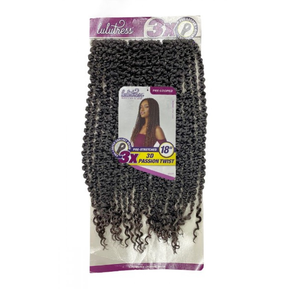 Sensationnel Lulutress Synthetic Hair Crochet Braid Loop 3x 3d Passion Twist 18