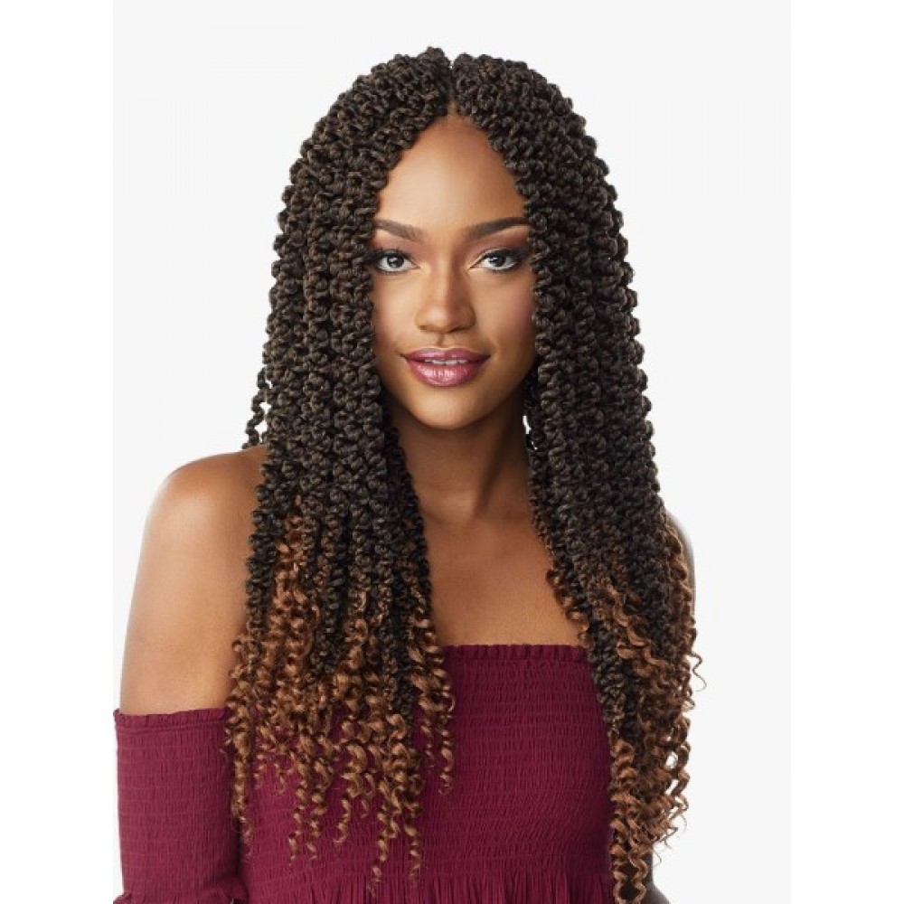 Sensationnel Lulutress Synthetic Hair Crochet Braid Loop 3x 3d Passion Twist 18
