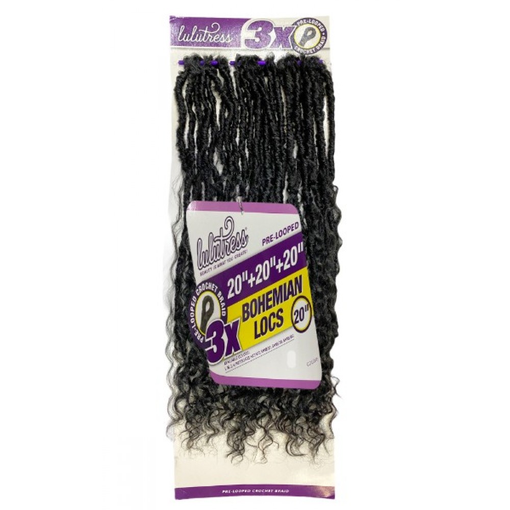 Sensationnel Lulutress Synthetic Hair Crochet Braid Loop 3x Bohemian Locs 20