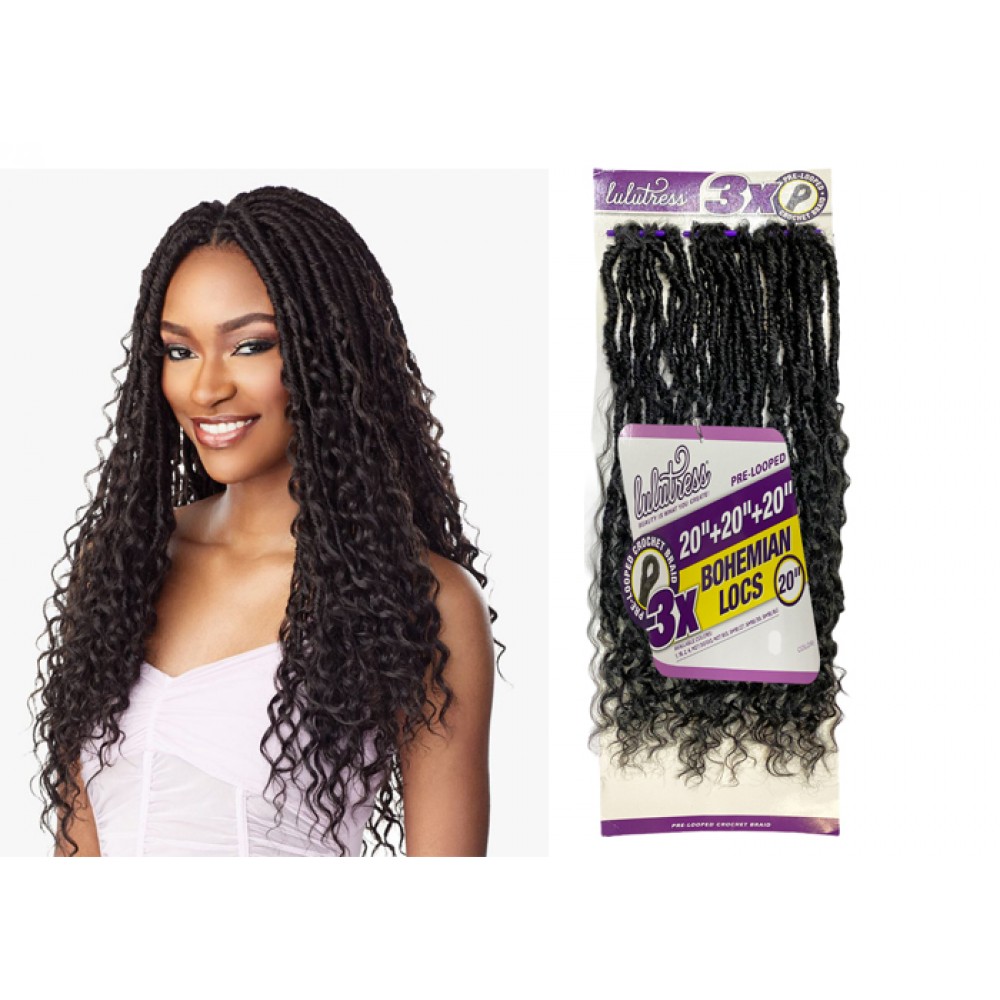 Sensationnel Lulutress Synthetic Hair Crochet Braid Loop 3x Bohemian Locs 20