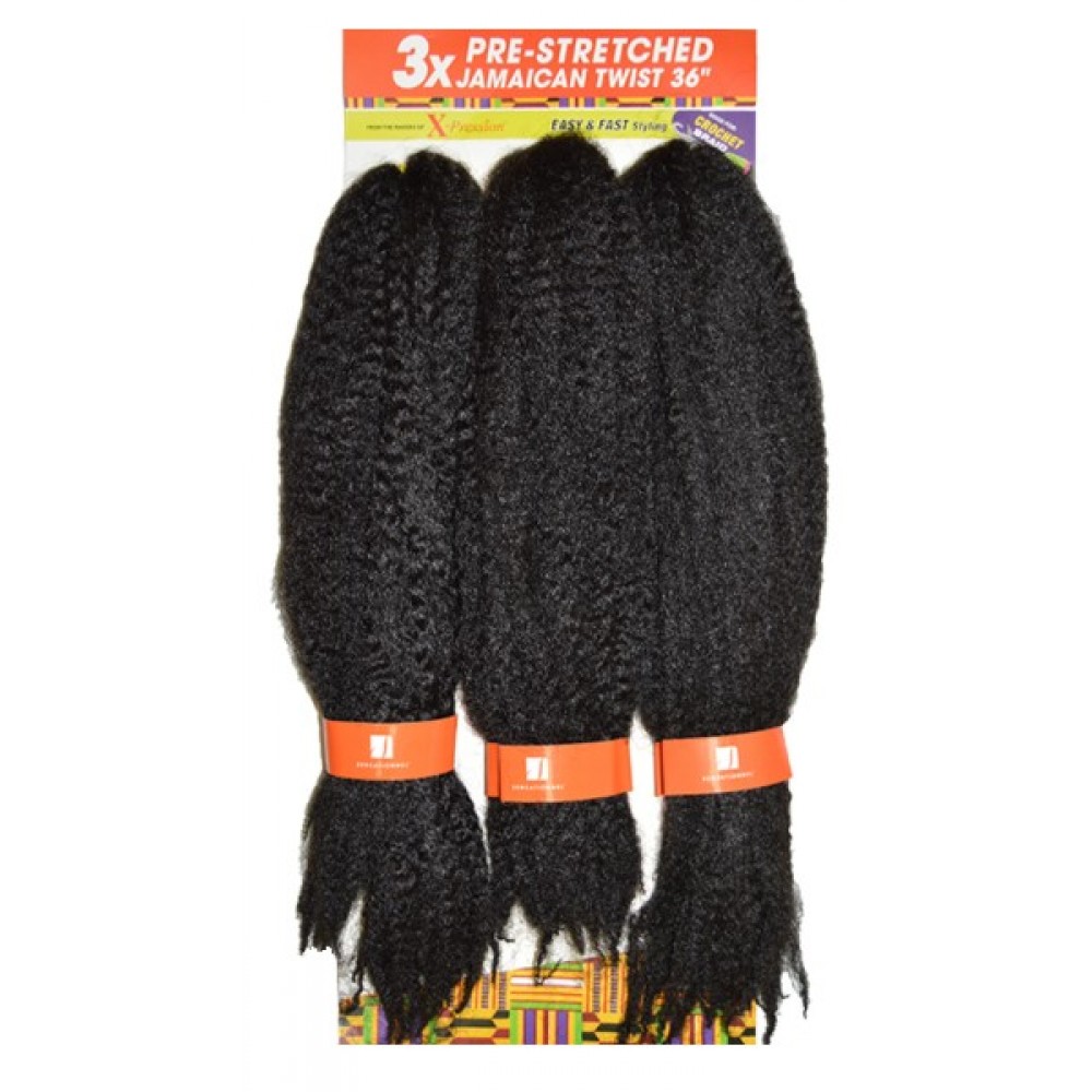 Sensationnel African Collection Synthetic Hair Crochet Braid 3x Jamaican Twist Pre Stretched 36